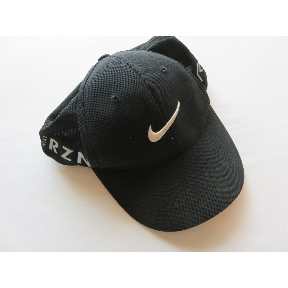 Nike RZN Vapor Mesh VRS Black Golf Hat Flexfit Black Baseball Cap Size M/L EUC